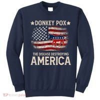 Donkey Pox The Disease Destroying America Funny Donkeypox Flag Sweatshirt thumb 0