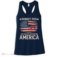 Donkey Pox The Disease Destroying America Funny Donkeypox Flag Women's Tank Top thumb 0