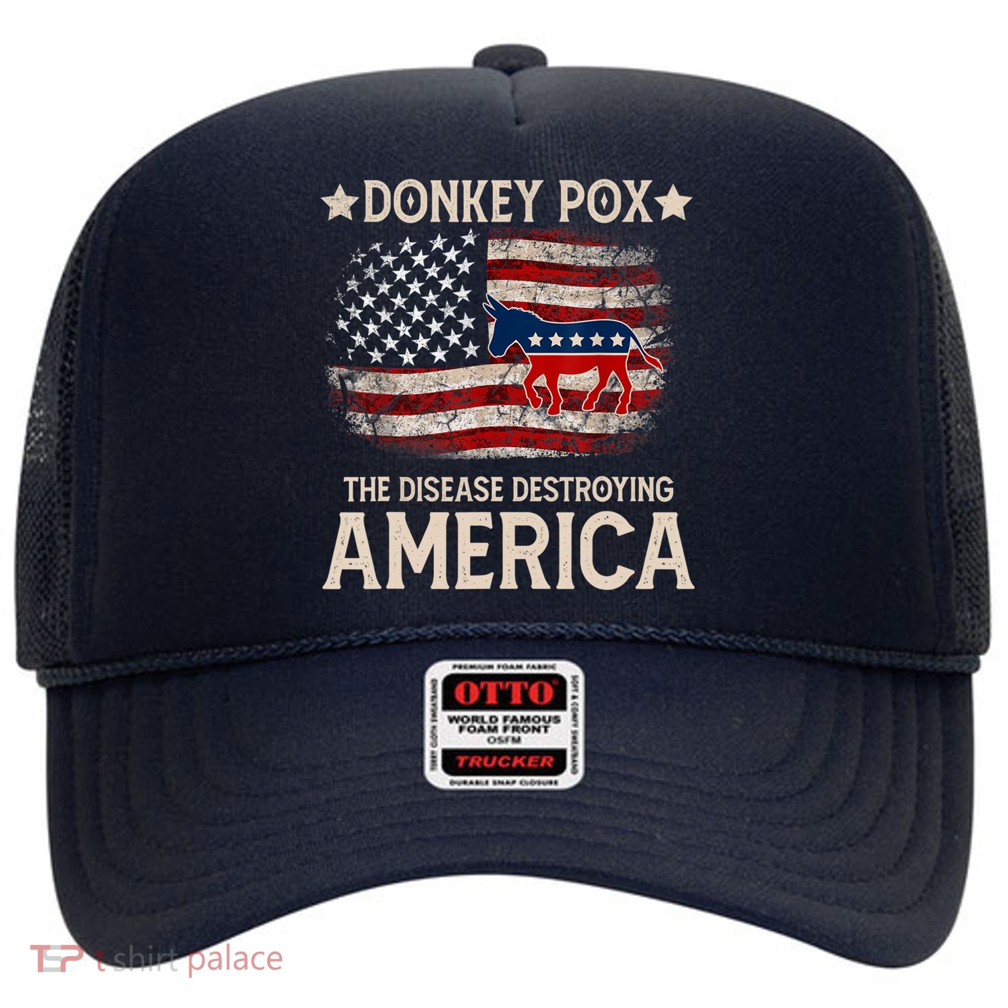 Donkey Pox The Disease Destroying America Funny Donkeypox Flag Hat