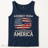 Donkey Pox The Disease Destroying America Funny Donkeypox Flag Tank Top thumb 2