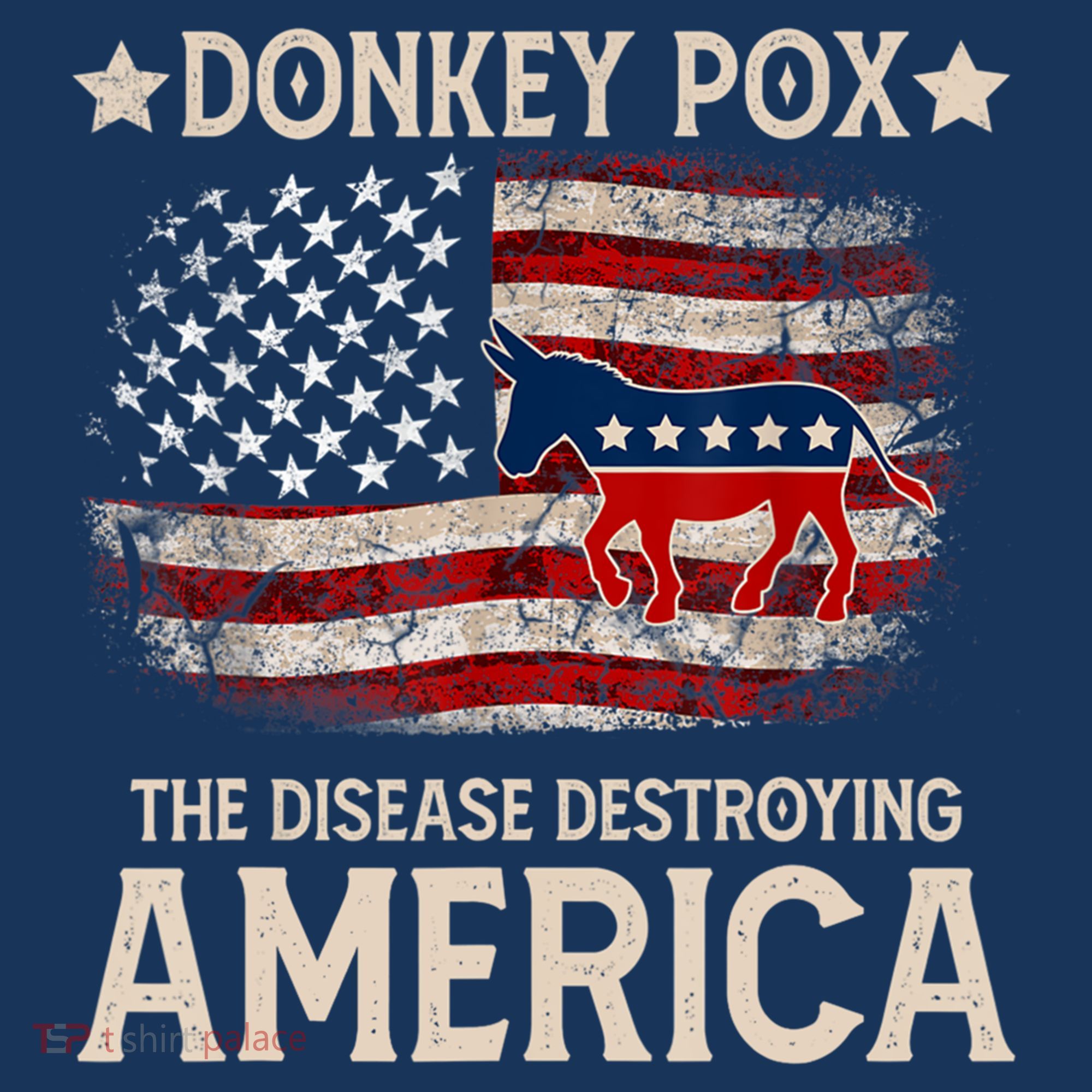 Donkey Pox The Disease Destroying America Funny Donkeypox Flag Tank Top