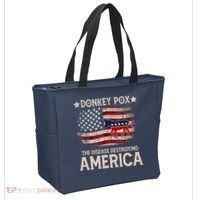 Donkey Pox The Disease Destroying America Funny Donkeypox Flag Tote Bag thumb 2