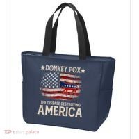 Donkey Pox The Disease Destroying America Funny Donkeypox Flag Tote Bag thumb 3