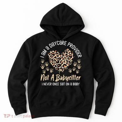 Daycare Provider Teacher Childcare Worker Leopard Heart Fun Hoodie