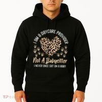 Daycare Provider Teacher Childcare Worker Leopard Heart Fun Hoodie thumb 2