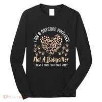 Daycare Provider Teacher Childcare Worker Leopard Heart Fun Long Sleeve Shirt thumb 0