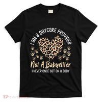 Daycare Provider Teacher Childcare Worker Leopard Heart Fun T-Shirt thumb 0