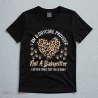 Daycare Provider Teacher Childcare Worker Leopard Heart Fun T-Shirt thumb 5