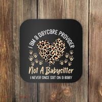 Daycare Provider Teacher Childcare Worker Leopard Heart Fun Coaster thumb 0