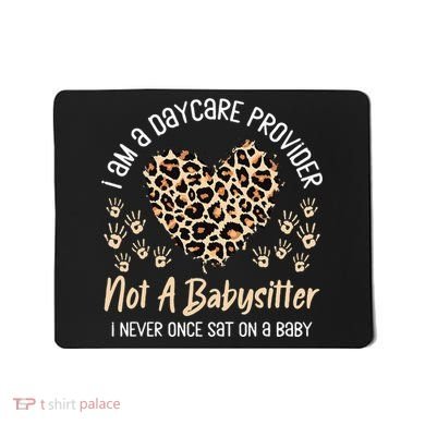 Daycare Provider Teacher Childcare Worker Leopard Heart Fun Mousepad
