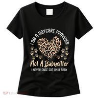Daycare Provider Teacher Childcare Worker Leopard Heart Fun Women's T-Shirt thumb 0