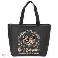 Daycare Provider Teacher Childcare Worker Leopard Heart Fun Tote Bag thumb 0