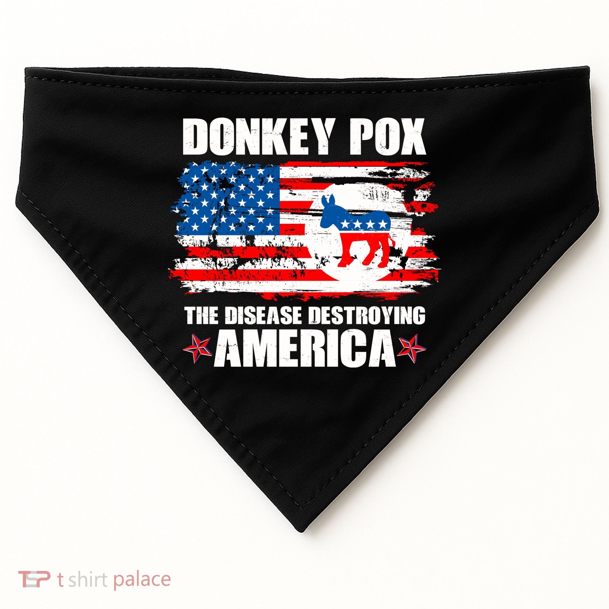Donkey Pox The Disease Destroying America USA-Made Doggie Bandana