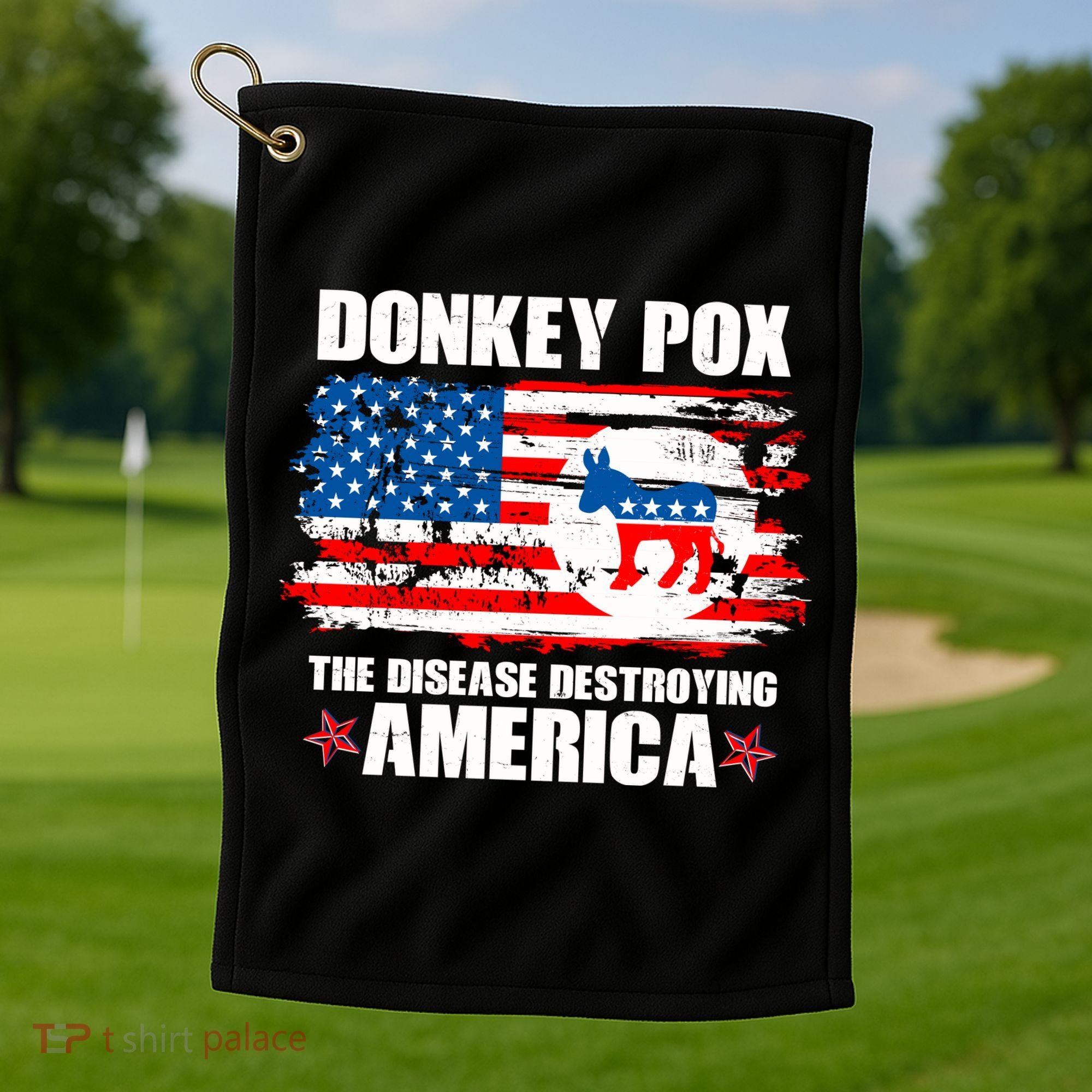Donkey Pox The Disease Destroying America Golf Towel