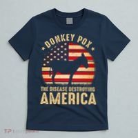 Donkey Pox The Disease Destroying America USA Flag Funny Vintage T-Shirt thumb 5