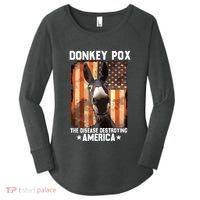 Donkey Pox The Disease Destroying America Donkeypox Funny Women's Perfect Tri Tunic Long Sleeve Shirt thumb 0