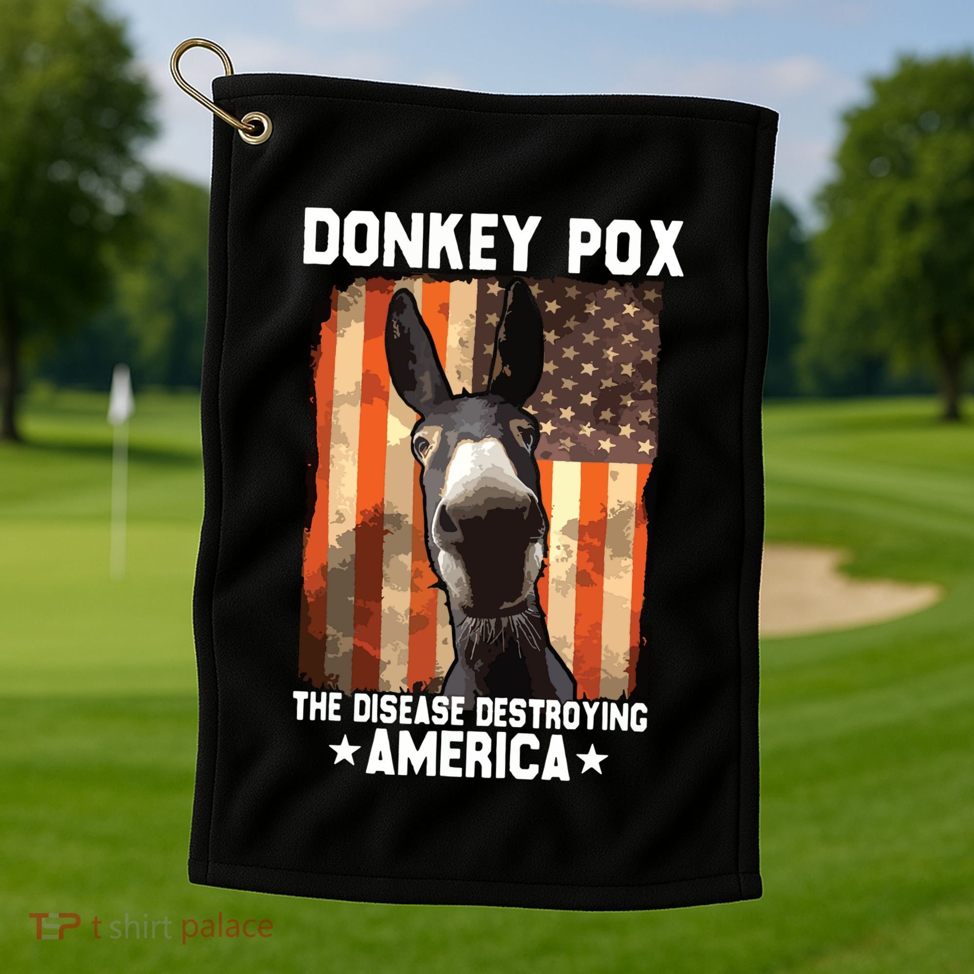 Donkey Pox The Disease Destroying America Donkeypox Funny Golf Towel