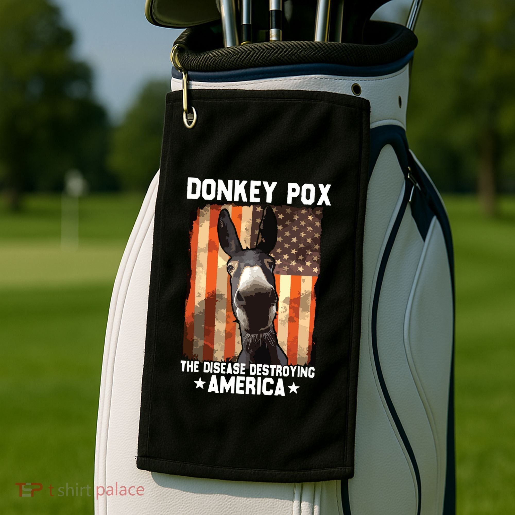 Donkey Pox The Disease Destroying America Donkeypox Funny Golf Towel
