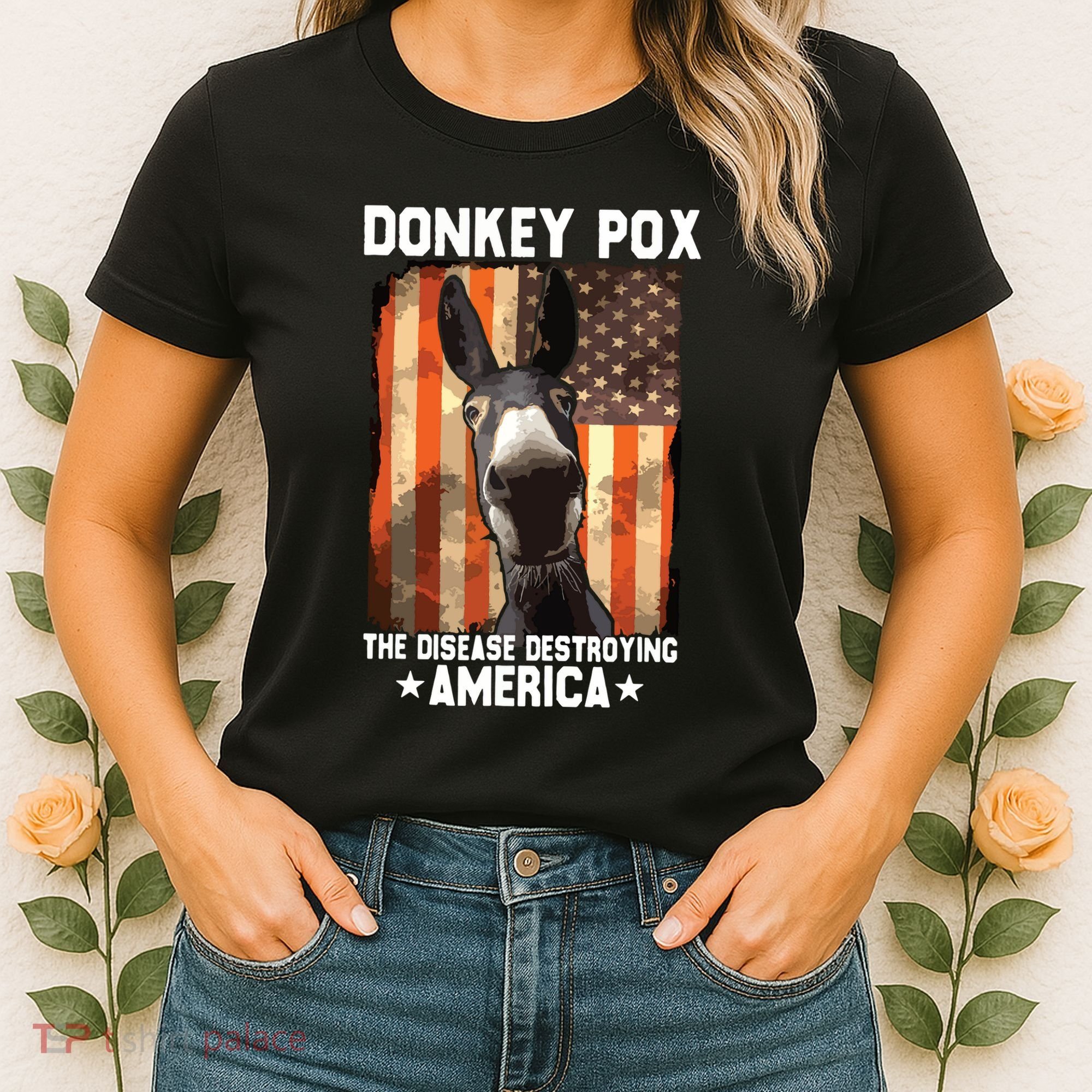 Donkey Pox The Disease Destroying America Donkeypox Funny Women's T-Shirt