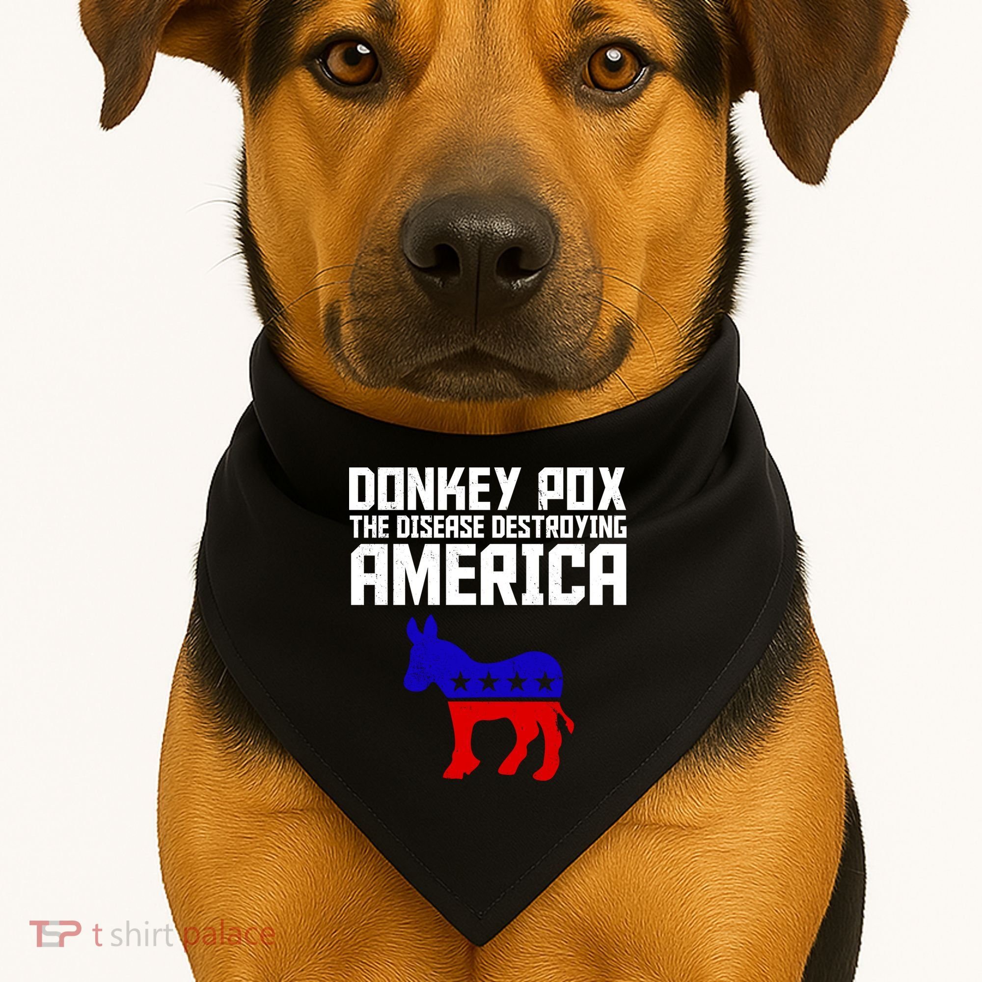 Donkey Pox The Disease Destroying America Anti Biden USA-Made Doggie Bandana