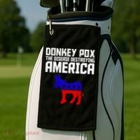 Donkey Pox The Disease Destroying America Anti Biden Golf Towel thumb 2