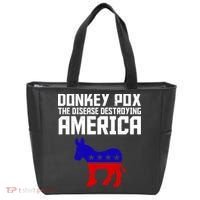 Donkey Pox The Disease Destroying America Anti Biden Tote Bag thumb 0