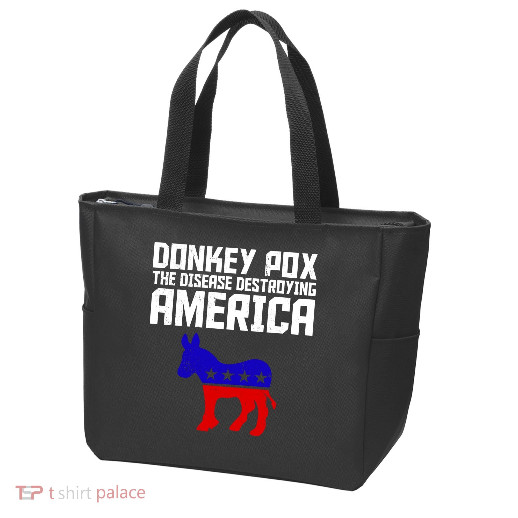 Donkey Pox The Disease Destroying America Anti Biden Tote Bag