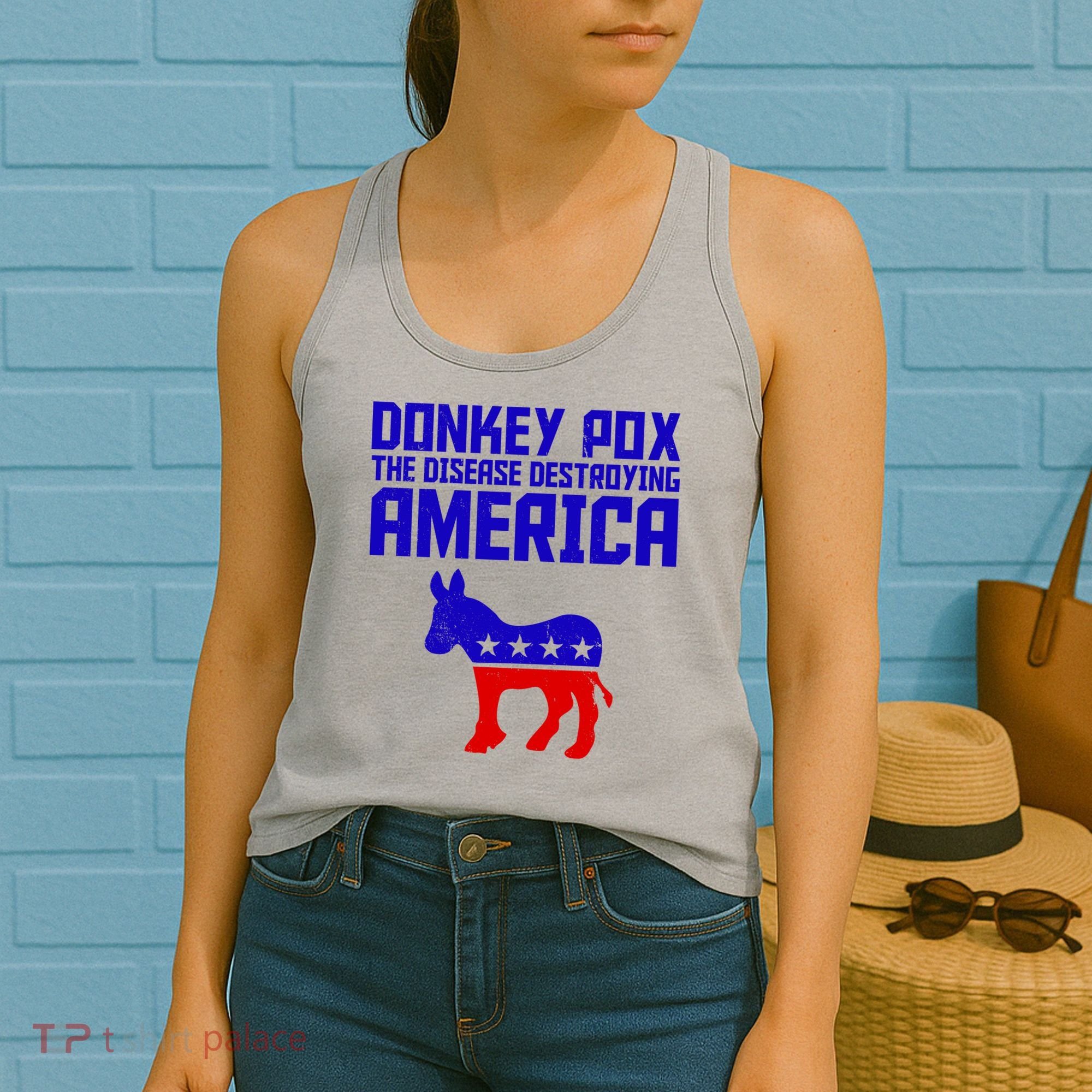 Donkey Pox The Disease Destroying America Anti Biden Women's Tank Top