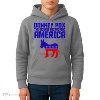 Donkey Pox The Disease Destroying America Anti Biden Kids Hoodie thumb 4