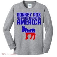 Donkey Pox The Disease Destroying America Anti Biden Kids Long Sleeve Shirt thumb 0