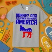 Donkey Pox The Disease Destroying America Anti Biden Kids T-Shirt thumb 3