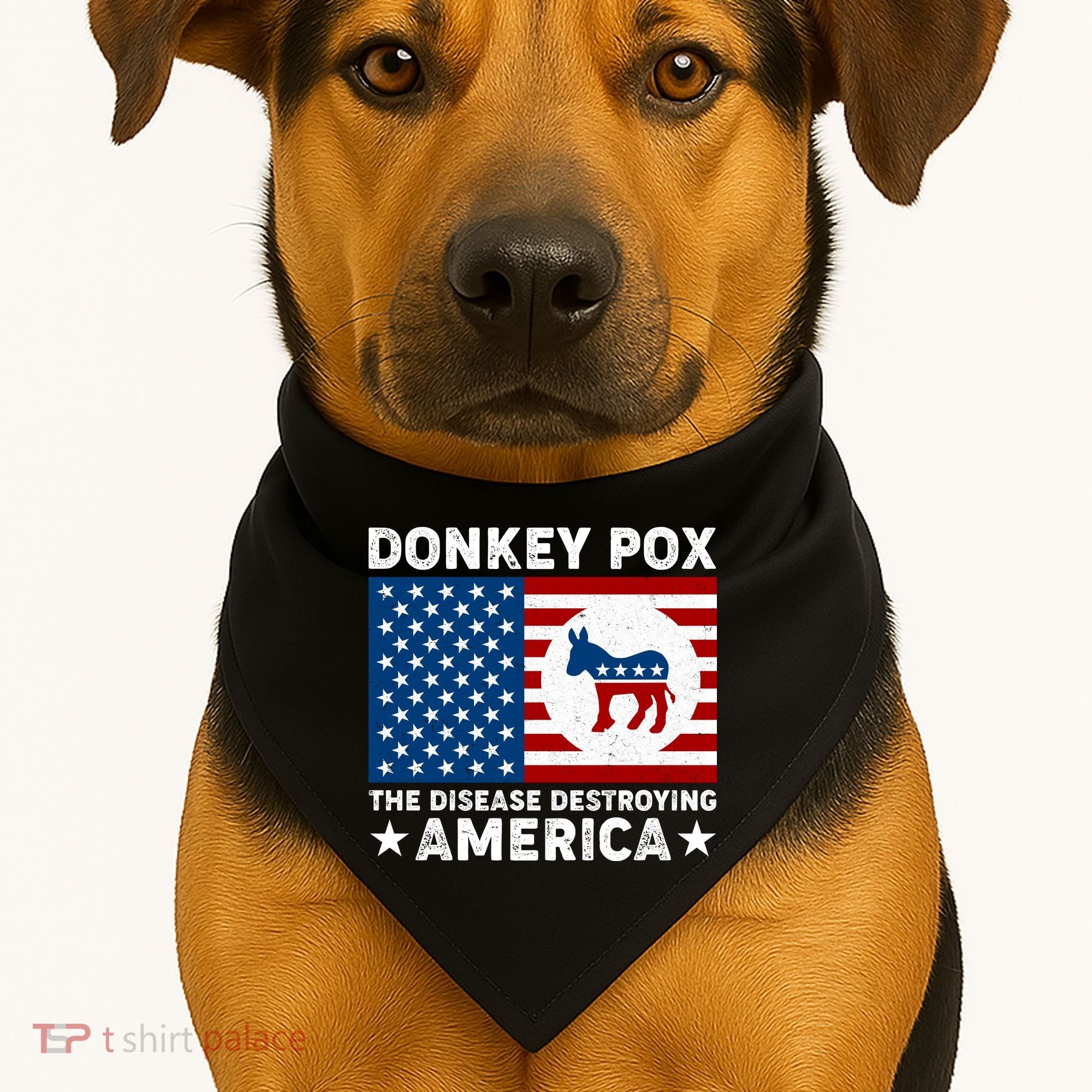 Donkey Pox The Disease Destroying America USA-Made Doggie Bandana