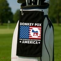Donkey Pox The Disease Destroying America Golf Towel thumb 2