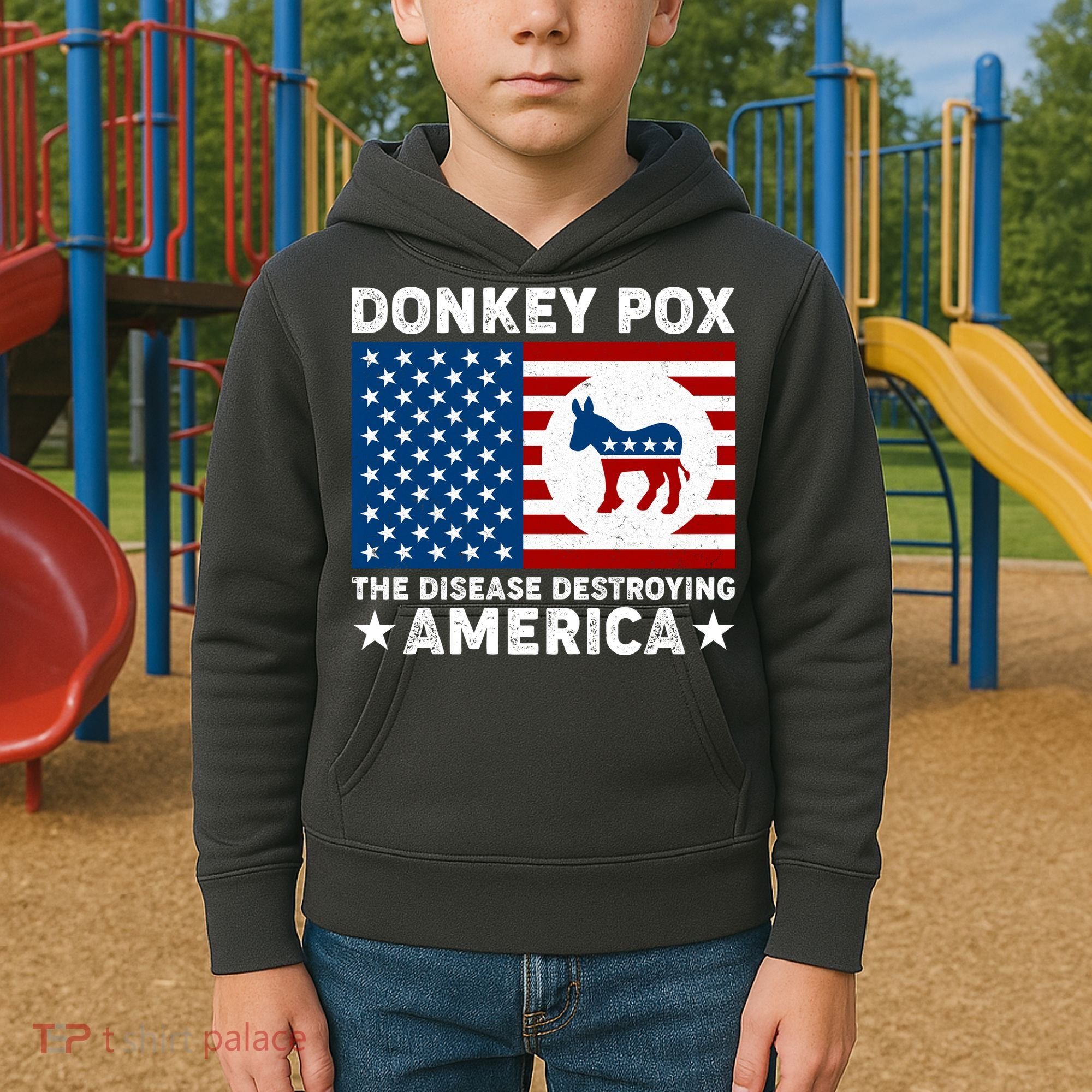 Donkey Pox The Disease Destroying America Kids Hoodie