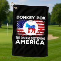 Donkey Pox The Disease Destroying America Funny Republican Golf Towel thumb 1