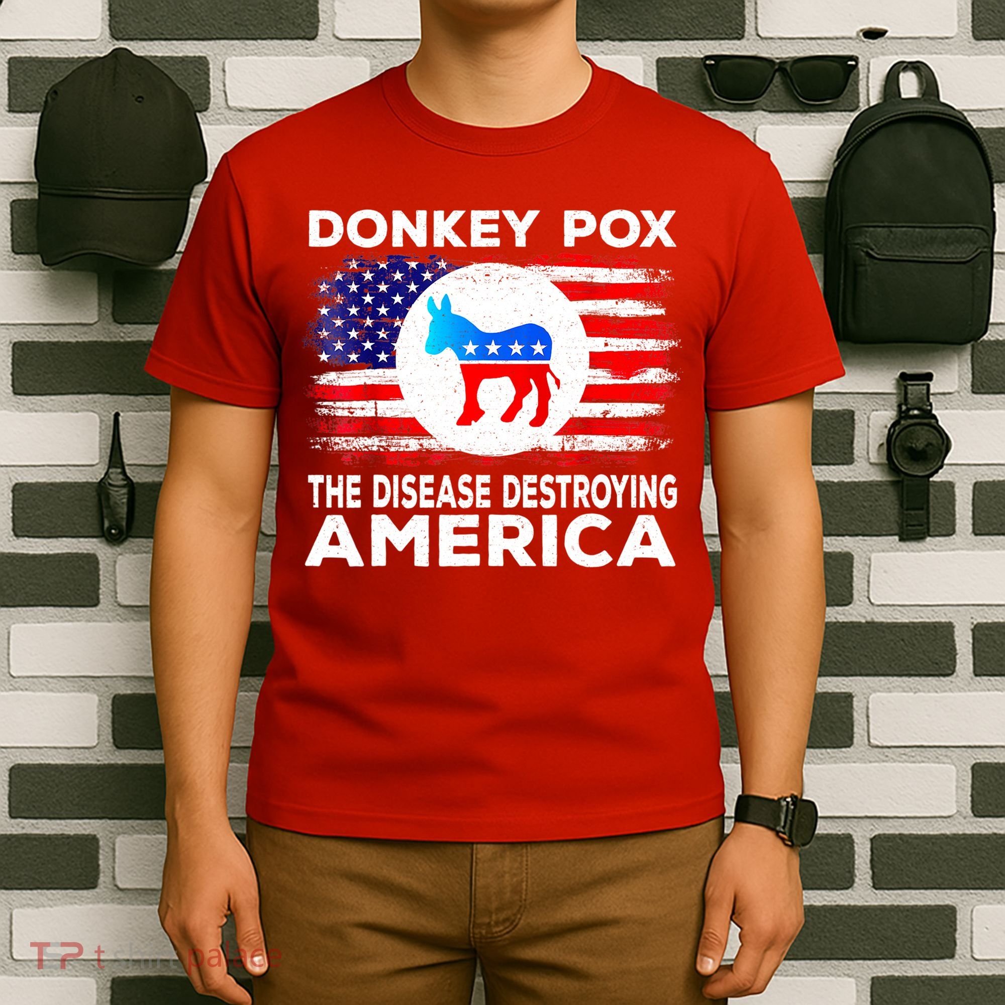 Donkey Pox The Disease Destroying America Funny Republican T-Shirt