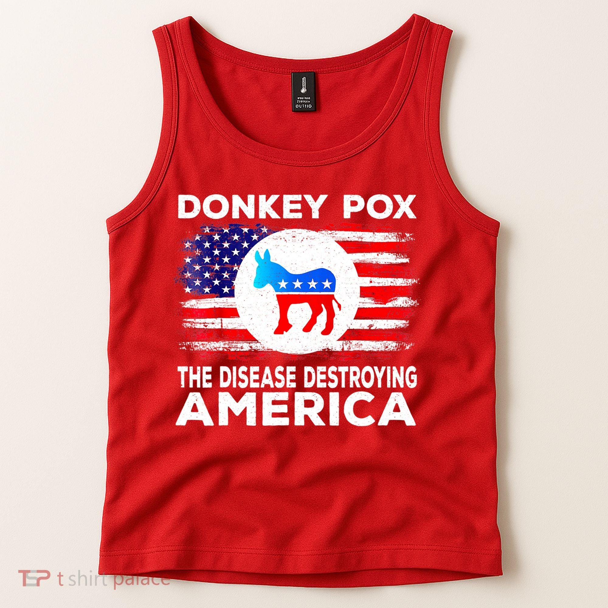 Donkey Pox The Disease Destroying America Funny Republican Tank Top