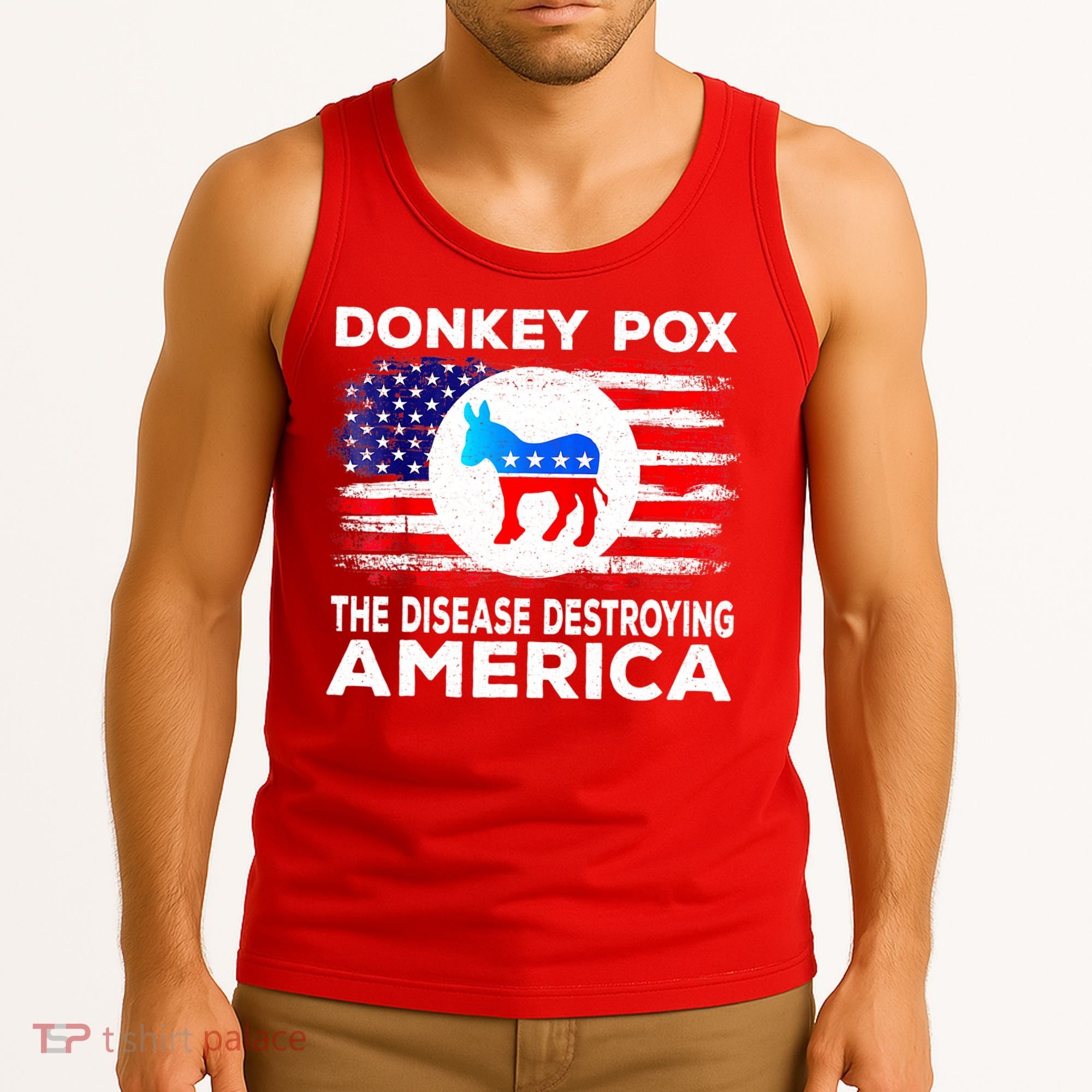 Donkey Pox The Disease Destroying America Funny Republican Tank Top