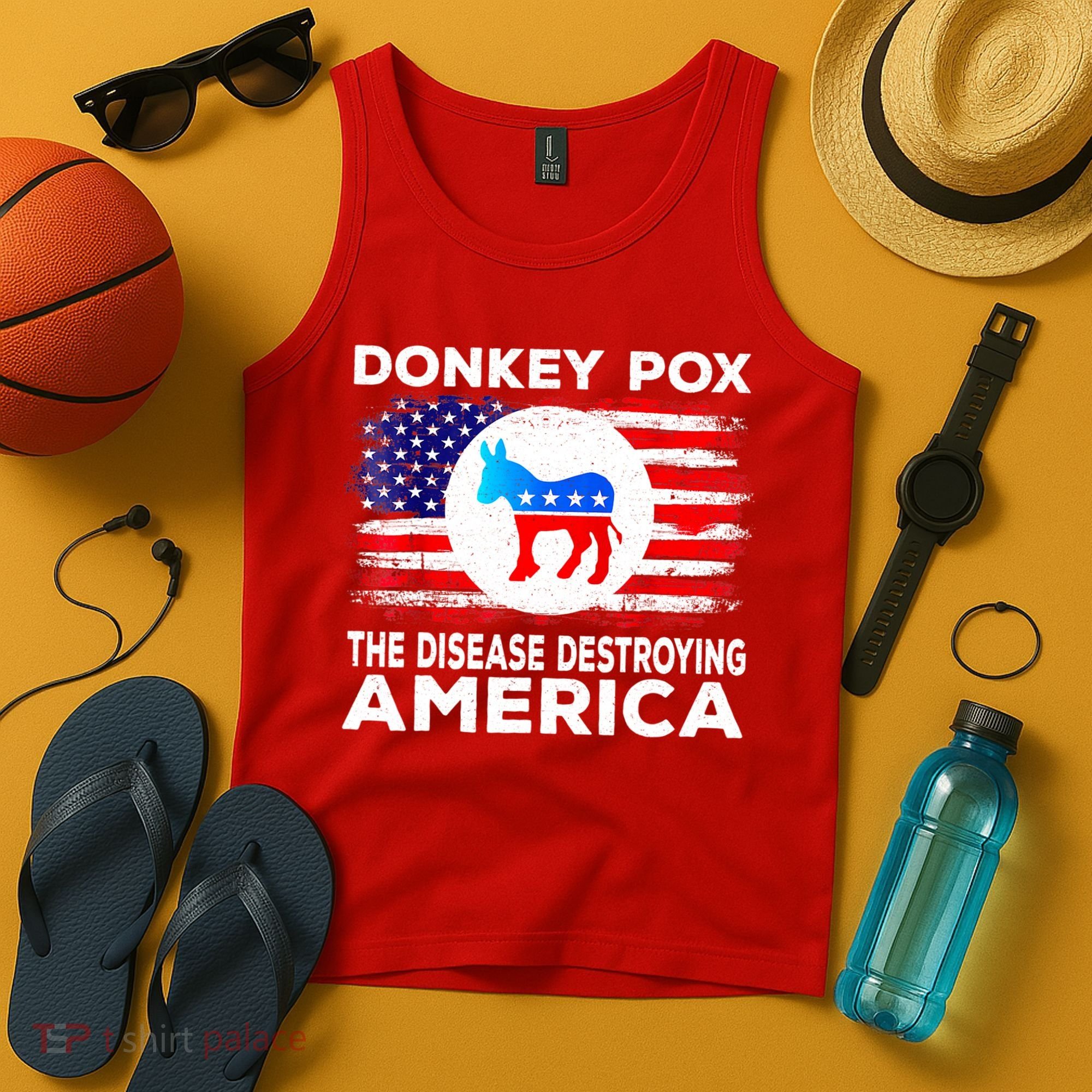 Donkey Pox The Disease Destroying America Funny Republican Tank Top