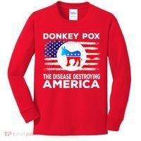 Donkey Pox The Disease Destroying America Funny Republican Kids Long Sleeve Shirt thumb 0