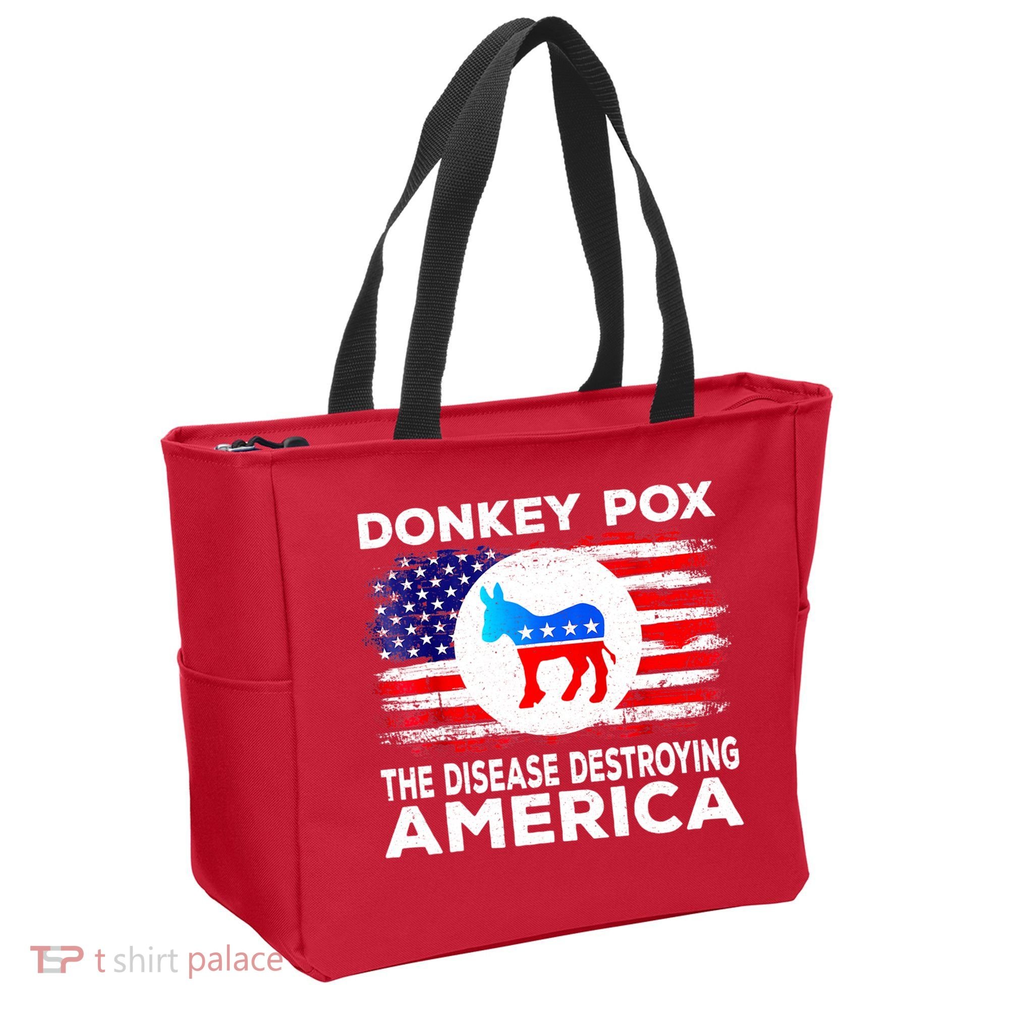Donkey Pox The Disease Destroying America Funny Republican Tote Bag