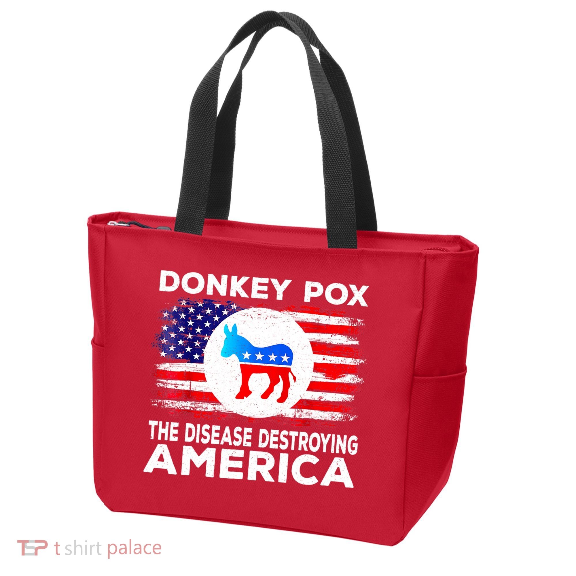 Donkey Pox The Disease Destroying America Funny Republican Tote Bag