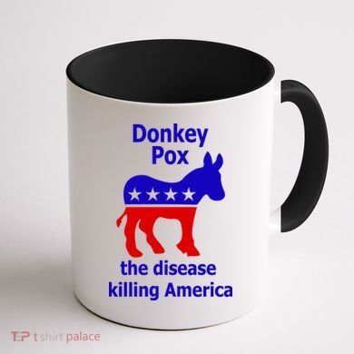 Donkey Pox The Disease Killing America Anti Liberal Coffee Mug back