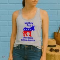Donkey Pox The Disease Killing America Anti Liberal Women's Tank Top thumb 2
