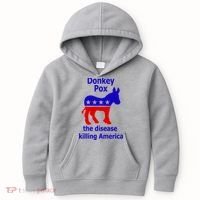 Donkey Pox The Disease Killing America Anti Liberal Kids Hoodie thumb 0