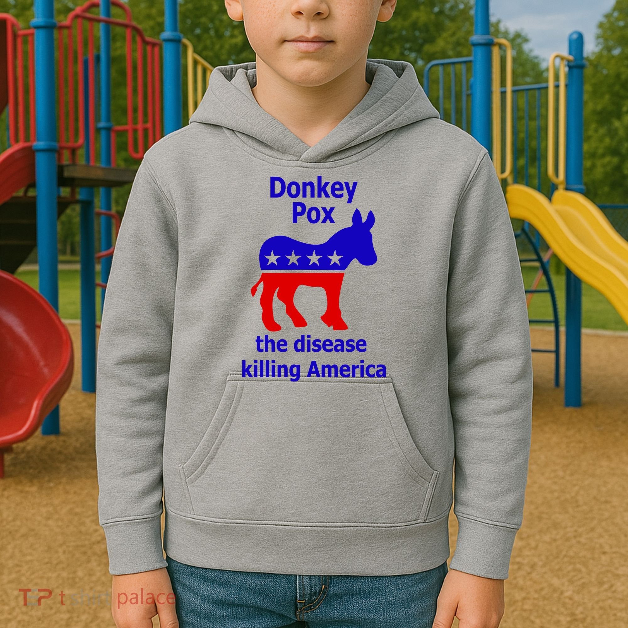 Donkey Pox The Disease Killing America Anti Liberal Kids Hoodie