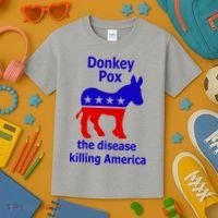 Donkey Pox The Disease Killing America Anti Liberal Kids T-Shirt thumb 3