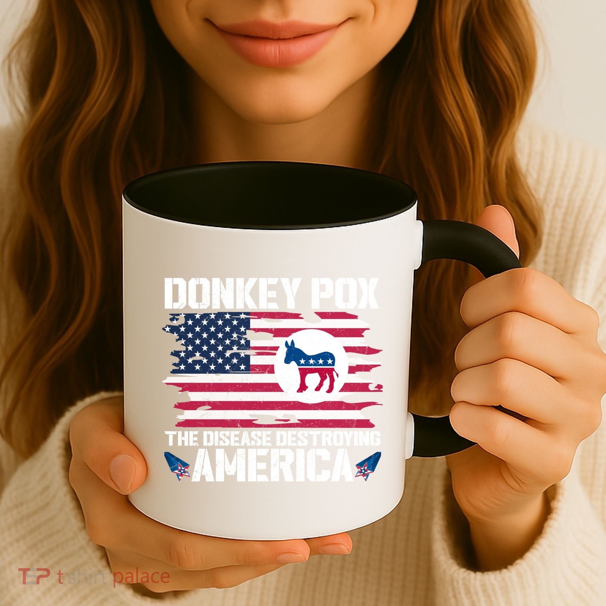 Donkey Pox The Disease Destroying America Funny Anti Biden Coffee Mug