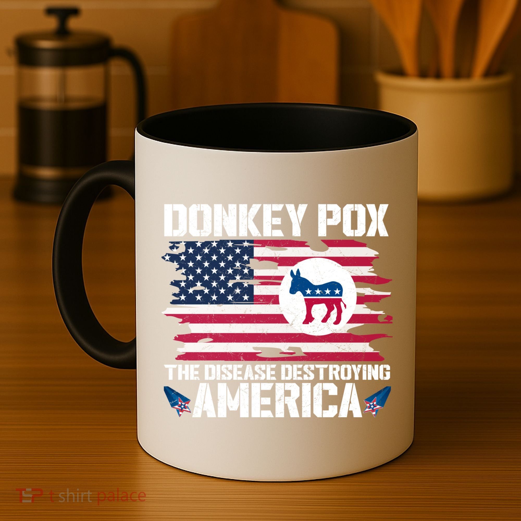 Donkey Pox The Disease Destroying America Funny Anti Biden Coffee Mug