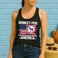Donkey Pox The Disease Destroying America Funny Anti Biden Women's Tank Top thumb 2